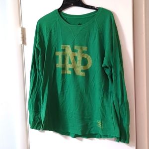 Adidas Originals Notre Dame Irish Long Sleeve Thermal Shirt Women's XL Green